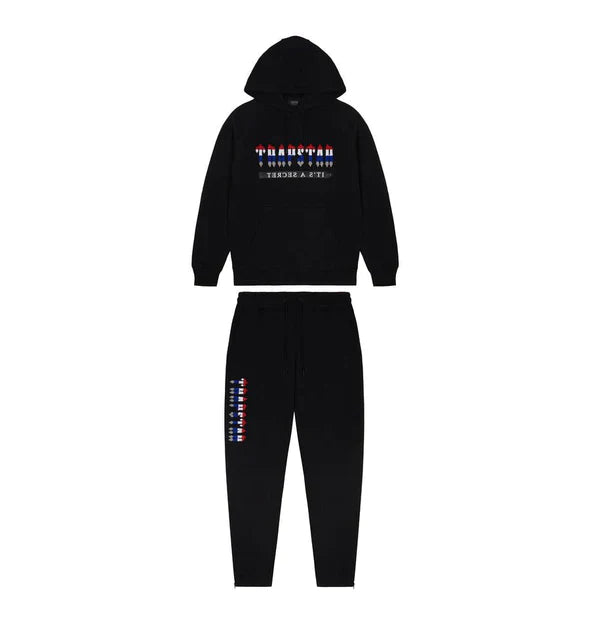 Trapstar Chenille Decoded 2.0 Hooded Tracksuit - Black Revolution